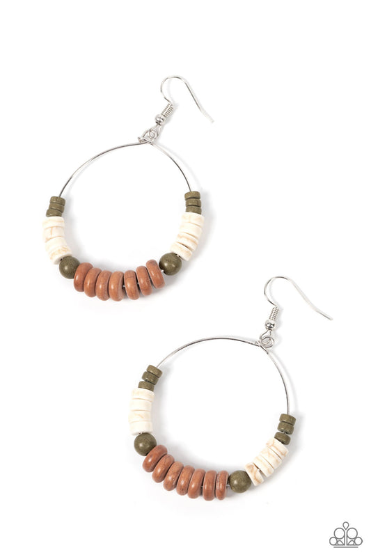 Paparazzi Accessories - Earthy Esteem - Brown Earrings