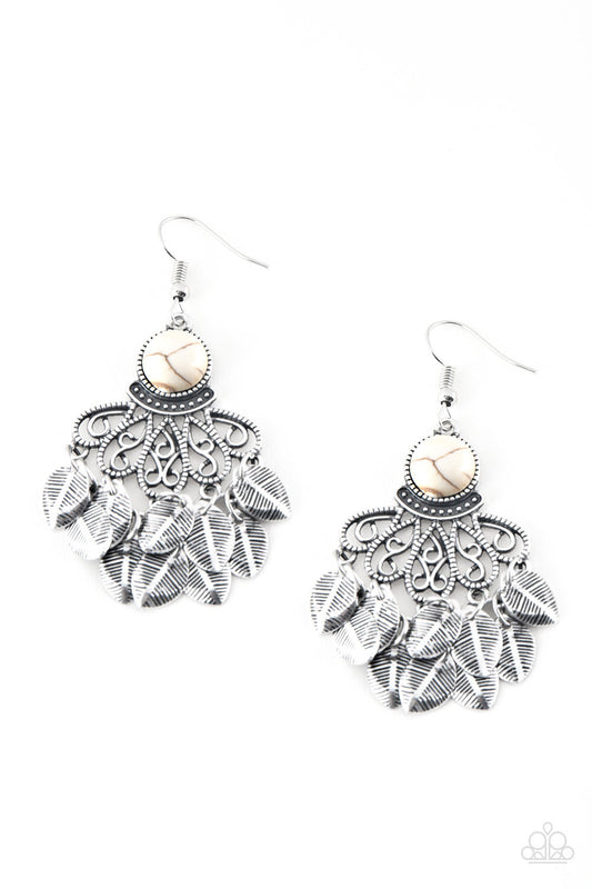 Paparazzi Accessories - A Bit On The Wildside - White Earrings